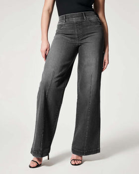 Women's High Elastic Wide Leg Straight Jeans