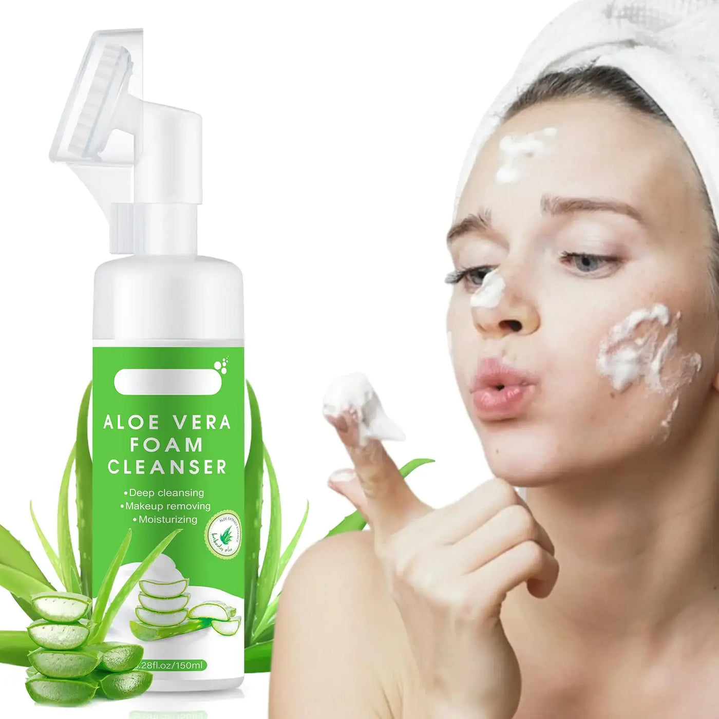 BYOTOUTY Aloe Vera Face Wash with Brush for Women And Men