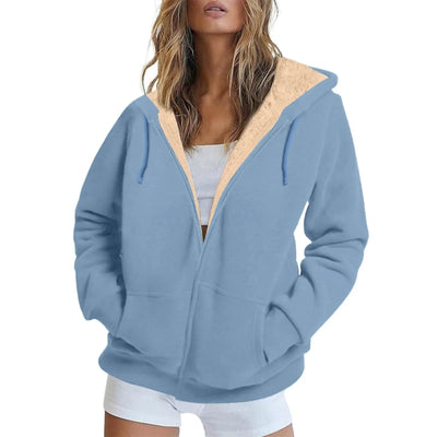 Womens Hoodies Zip Up Sherpa Lined Fleece