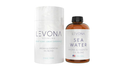 Levona Scent Sea Water Essential Oils in a stylish bottle, perfect for relaxation and aromatherapy.