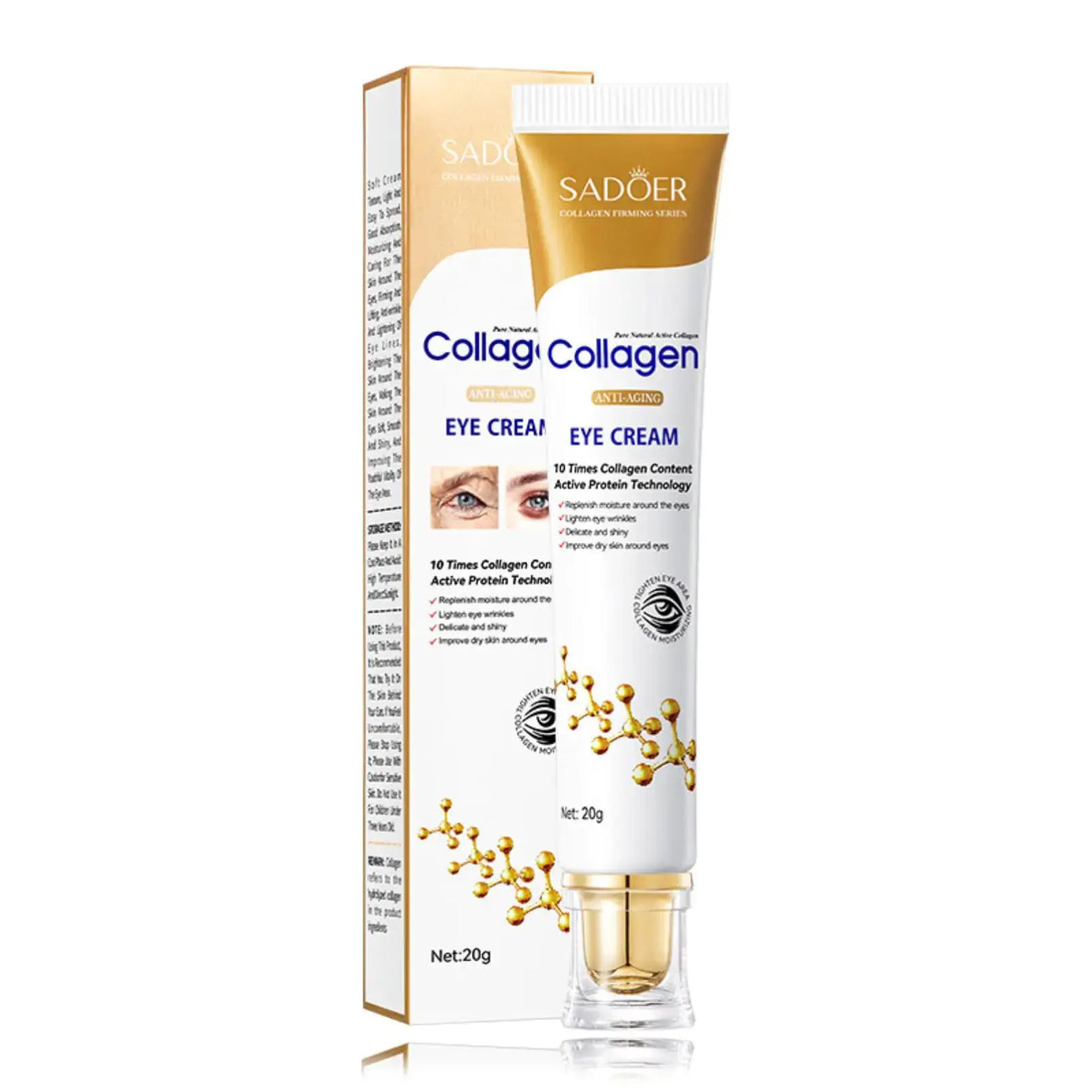 Collagen Eye Cream Anti - SADOER Collagen Eye & Skin Anti-Aging Cream with 10 times collagen content for youthful skin.