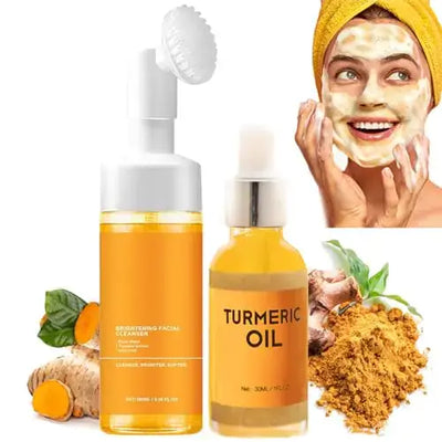 HABOHUSE Turmeric Facial Cleanser and turmeric oil for glowing skin.