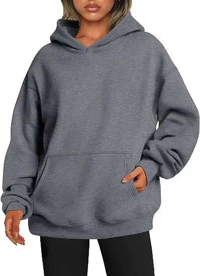 womens hoodies with pockets big gray oversized hoodie with front pocket and cozy fit