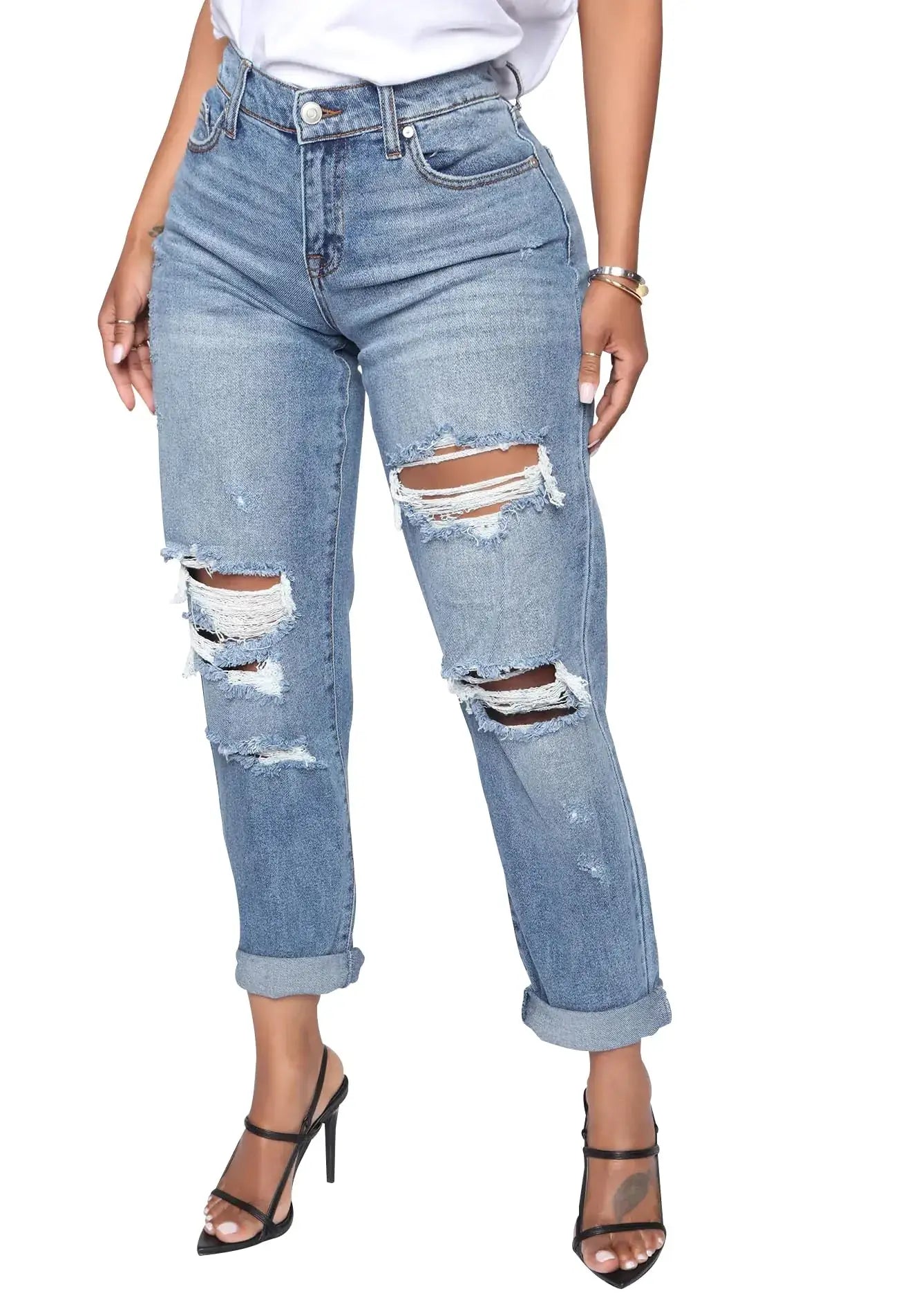 BessCops Boyfriend Stretchy Jeans for Women