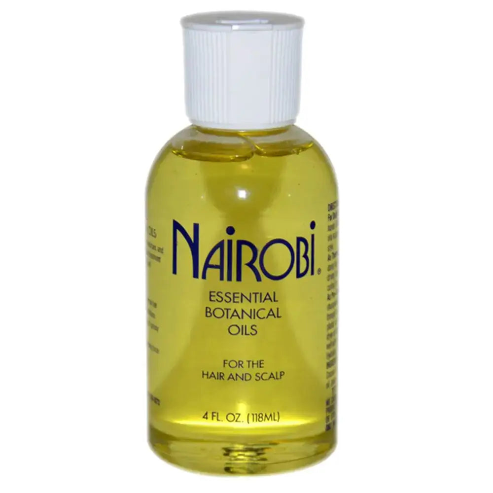 Nairobi Essential Botanical Oils 4.0 Fluid Ounce bottle for nourishing hair and scalp with natural oils.