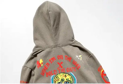 Urban Chic Hoodies with unique graphic prints and vibrant colors on the back, perfect for streetwear style.