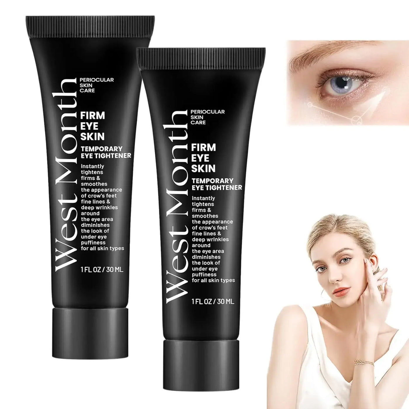 Fangool West Month Fast Firming Eye Cream, reducing puffiness and smoothing fine lines for refreshed eyes.