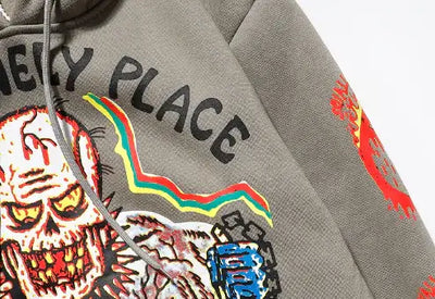 Urban Chic Hoodies featuring bold graphic print and vibrant colors for a stylish streetwear look.