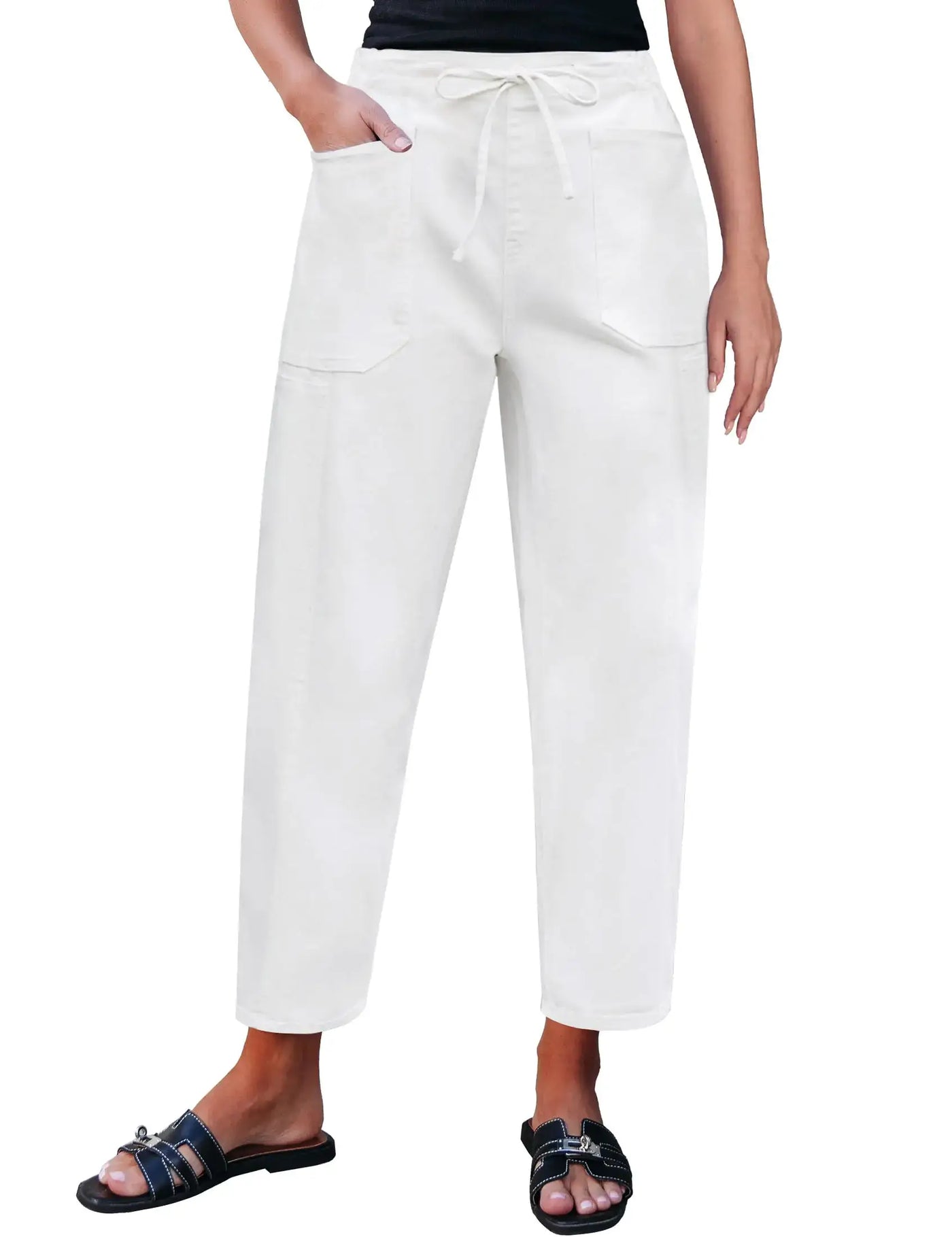 luvamia Womens White Jeans Trousers